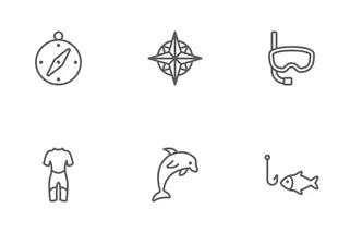 Diving Line Icons