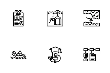 Diving School Education Lesson Icon Pack