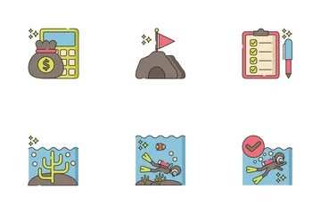 Diving Tour Icon Pack