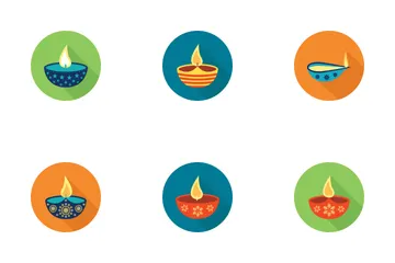 Diwali Lamp At Night Icon Pack