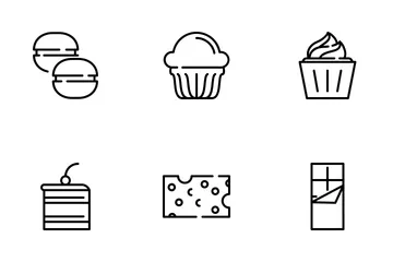 Doce e sobremesa Pacote de Ícones