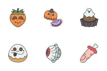 Doces do dia das bruxas Pacote de Ícones