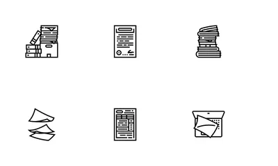 Página de notas do Office para documentos em papel Pacote de Ícones