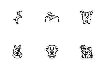 Dog Breeding Genetics Pedigree Icon Pack