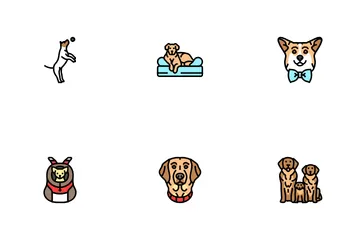 Dog Breeding Genetics Pedigree Icon Pack