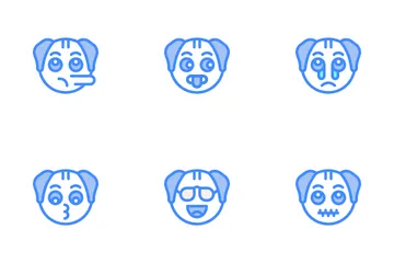 Dog Emoticon Icon Pack