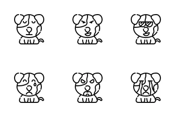 Dog Emoticon Icon Pack