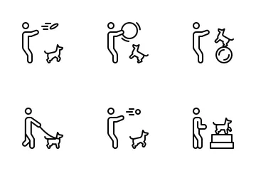 Dog Training With Coach Icon Pack