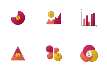 Statistiques en dollars Pack d'Icônes