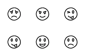 Doodle Emoticon Line Icon Pack