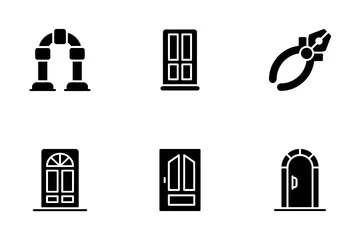 Doors Installation Repair Icon Pack