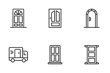 Doors Installation Repair Icon Pack