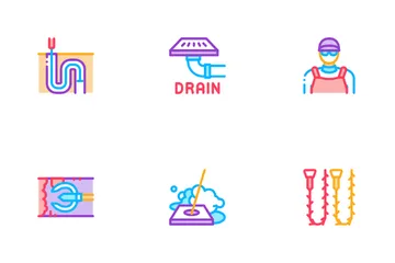 Drain Cleaning Service Icon Pack
