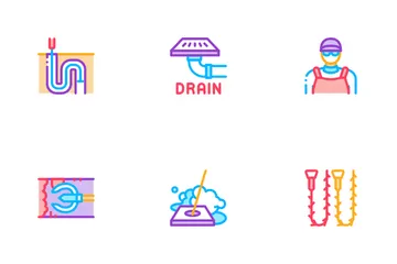 Drain Cleaning Service Icon Pack