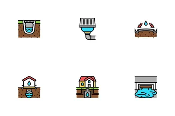 Drainage Water System Icon Pack