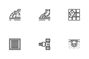 Drainage Water System Icon Pack