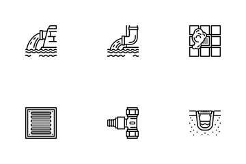 Drainage Water System Icon Pack