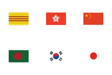 Drapeau asiatique Pack d'Icônes