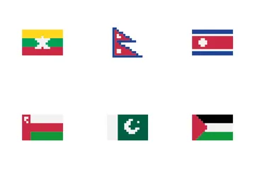 Drapeau du pays asiatique Pack d'Icônes