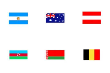 Drapeau de pays de renommée mondiale Pack d'Icônes