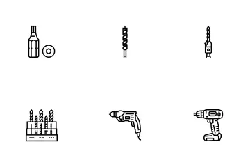 Drill Equipment Construction Icon Pack