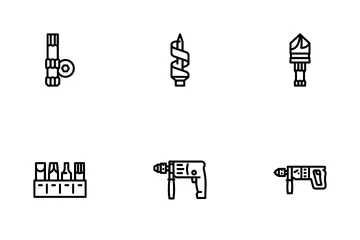 Drill Equipment Construction Icon Pack