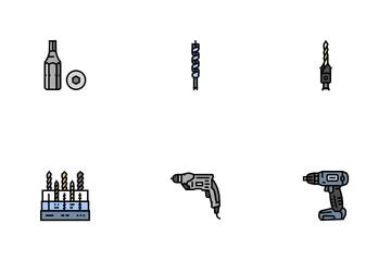 Drill Equipment Construction Icon Pack