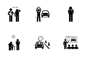 Driving License Test Icon Pack