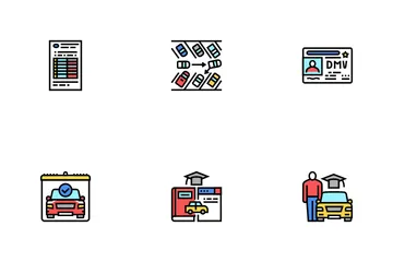 Driving School Lesson Icon Pack