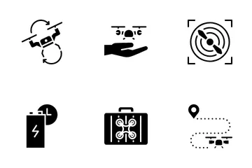 Drone, Aircraft And Aerial Icon Pack
