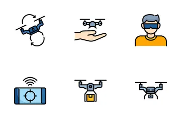 Drone, Aircraft And Aerial Icon Pack