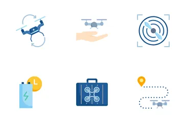 Drone, Aircraft And Aerial Icon Pack