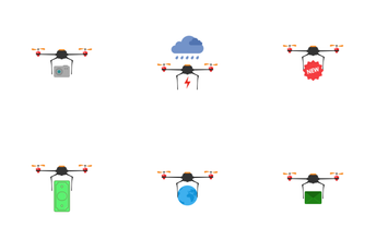 Drone Color Icon Pack