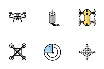 Drone e quadricóptero Pacote de Ícones