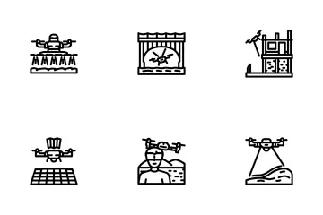 Drone Use Technology Icon Pack