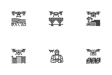 Uso comercial de drones Pacote de Ícones