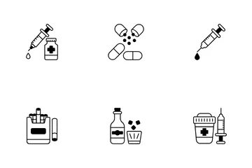 Drug Addiction Icon Pack