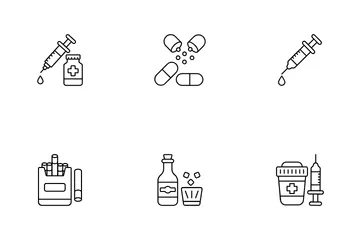 Drug Addiction Icon Pack