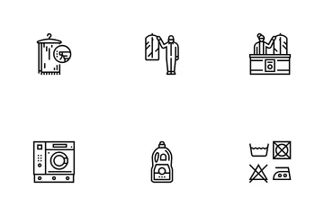 Dry Cleaning Laundry Wash Service Icon Pack