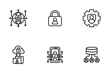 GDPR LineArt - Datenschutz-Grundverordnung Symbolpack