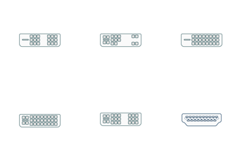 DVI And HDMI Connectors Icon Pack