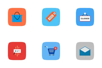 E Commerce Curve BG Icon Pack