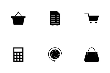 E Commerce Glyph Icon Pack