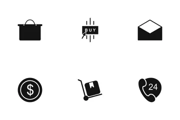 E Commerce Glyph Icon Pack
