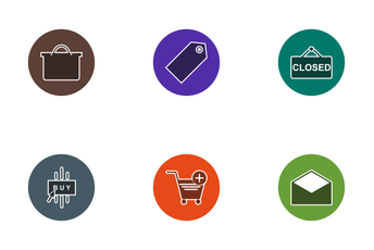 E Commerce Glyph Circle Icon Pack