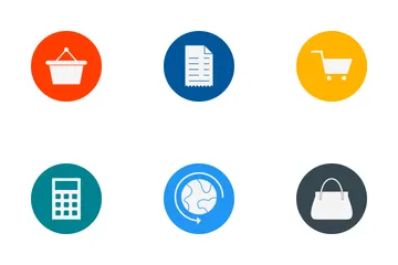 E Commerce Glyph Circle Icon Pack