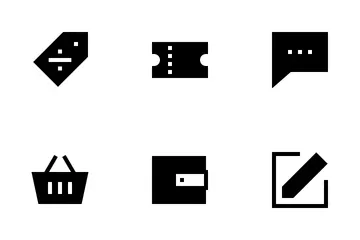 Grundlegende E-Commerce-Benutzeroberfläche (Glyph) Symbolpack