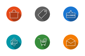 E Commerce Line Circle Icon Pack