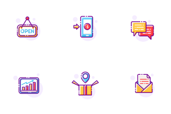E-Commerce Line Color - Online Shopping Icon Pack