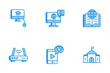 Online-Lernen Symbolpack
